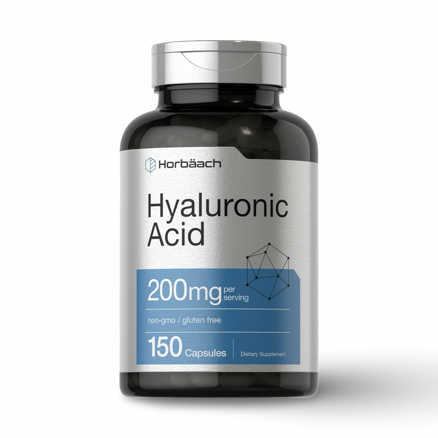 Ácido Hialurónico 200 mg | Horbäach | 150 cápsulas | Hidratación y soporte articular