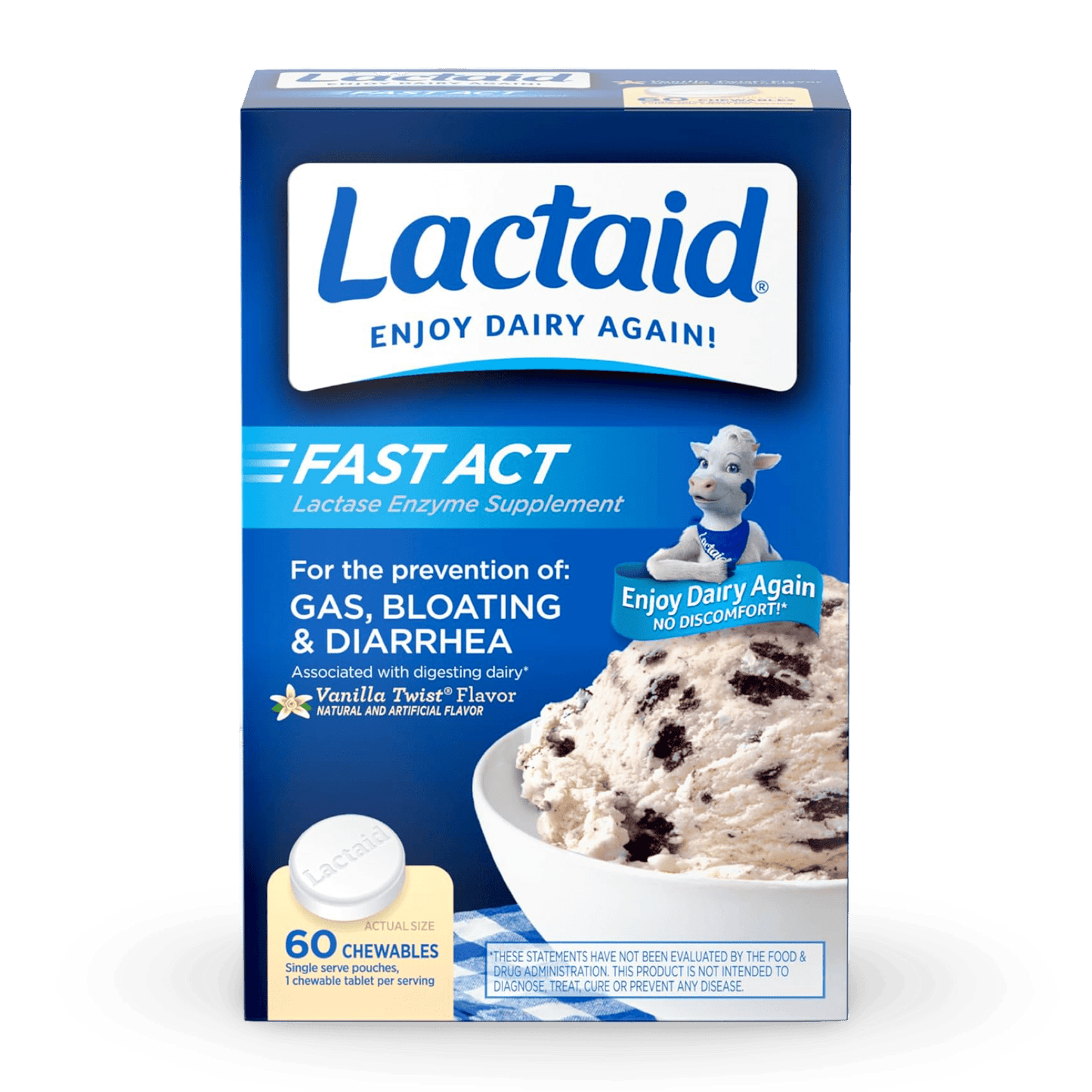 Lactaid Original MASTICABLE para el Alivio de la Intolerancia a la Lactosa 60 masticables. Envío a todo el país 🇨🇷 - CR Suplementos Costa Rica