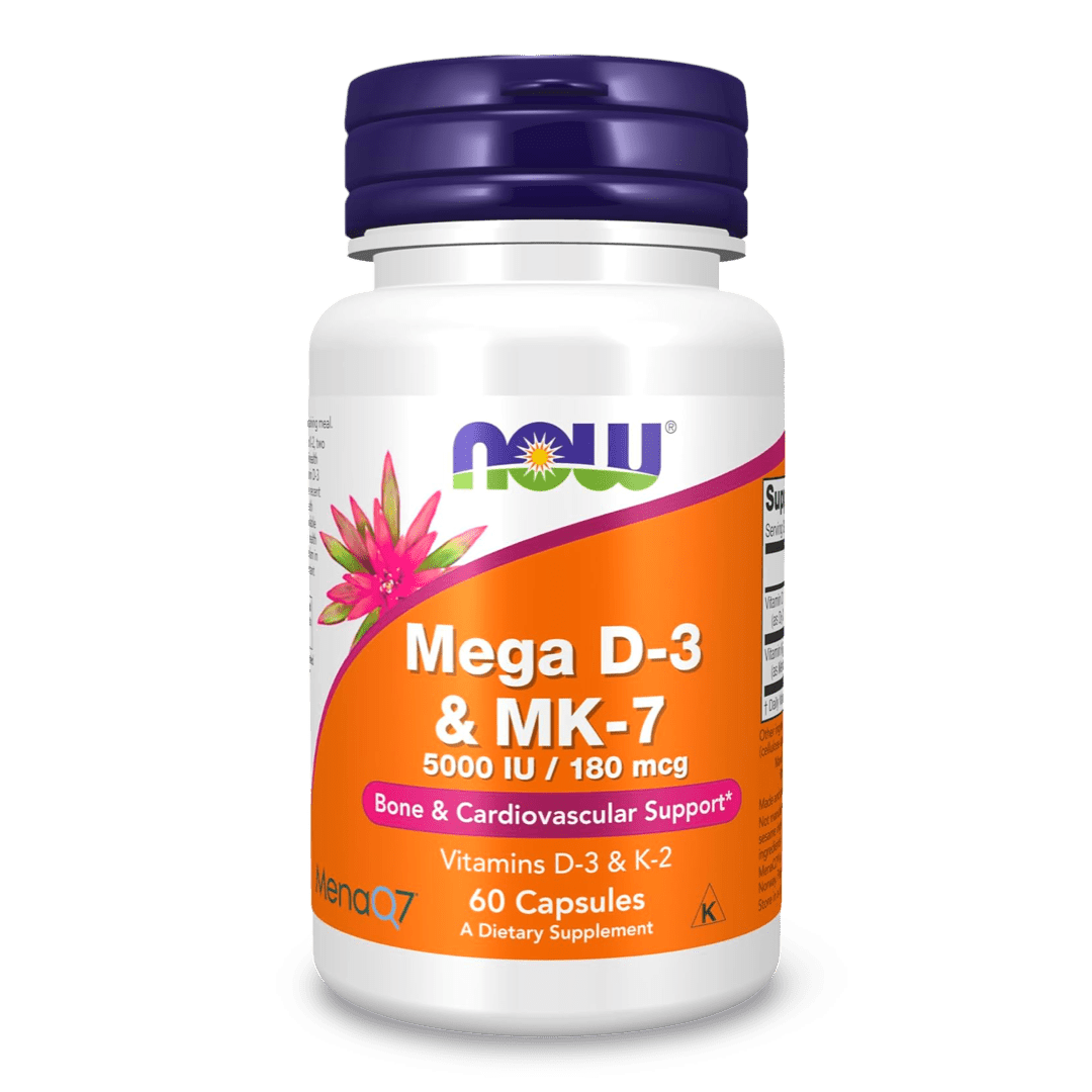 Mega D - 3 & MK - 7 – NOW Foods 60 cápsulas. Envío a todo el país. - CR Suplementos Costa Rica