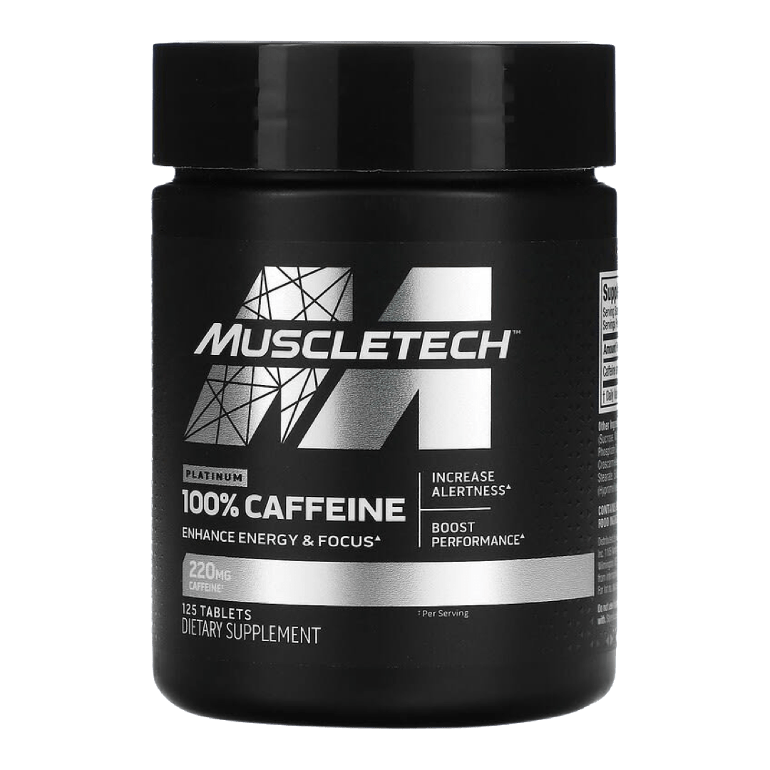 Muscletech Cafeína 125 tabletas 220mg. Suplemento Energizante Natural. Envío todo Costa Rica - CR Suplementos Costa Rica