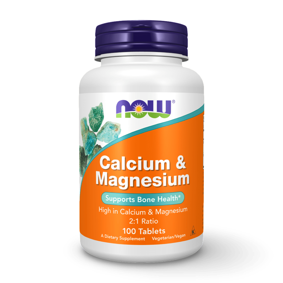 NOW Foods Calcio + Magnesio – 100 tabletas vegetarianas - CR Suplementos Costa Rica