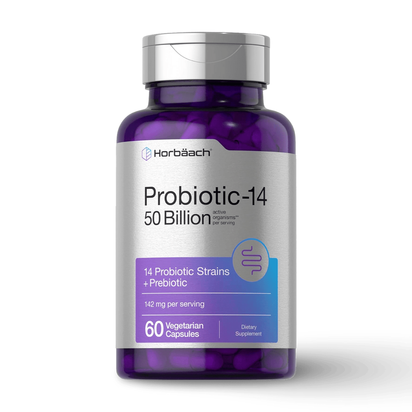 Probiotic - 14 Horbäach | 50 Billion UFC + Prebiótico | 14 Cepas Premium | 60 Cápsulas Vegetarianas - CR Suplementos Costa Rica
