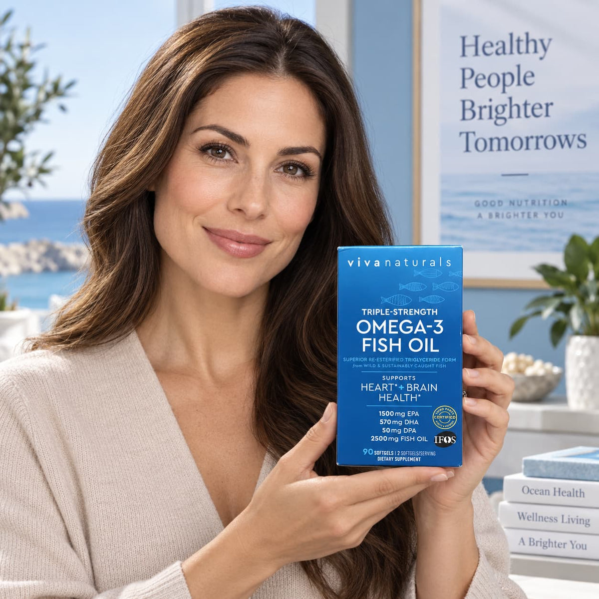 Viva Naturals Triple-Strength Omega-3 Fish Oil 90 Softgels CR Suplementos Costa Rica, modelo