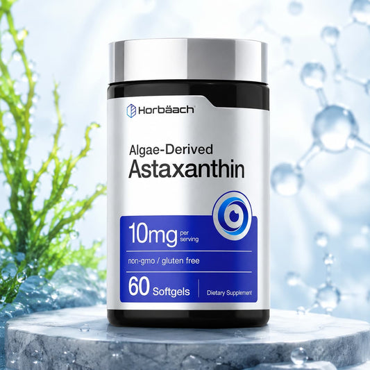 Astaxantina 10 mg de Algas – Antioxidante Superior | Horbäach (60 Softgels)