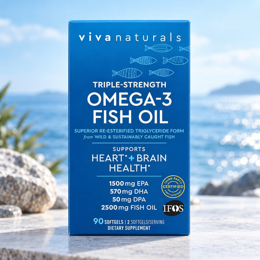 Viva Naturals Triple-Strength Omega-3 Fish Oil 90 Softgels CR Suplementos Costa Rica