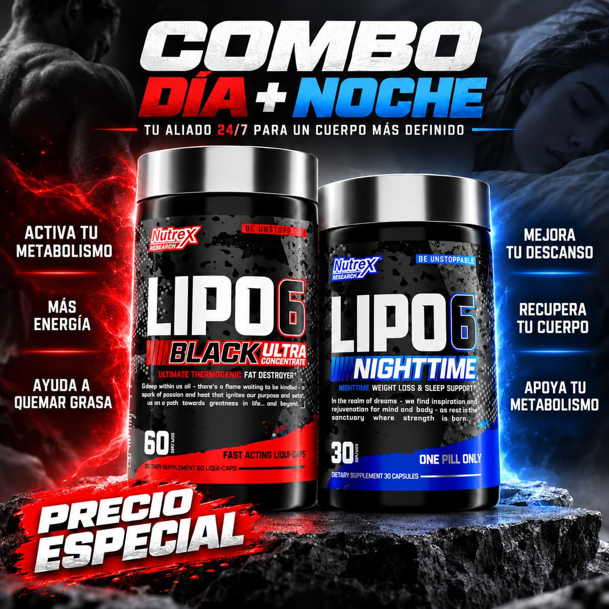 Lipo 6 Programa Metabólico Día & Noche 30 Días. CR Suplementos Costa Rica