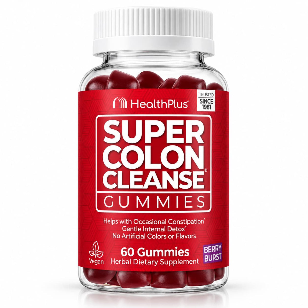 Health Plus Super Colon Cleanse Gummies – Tránsito Intestinal y Estreñimiento Ocasional | 60 Gomitas