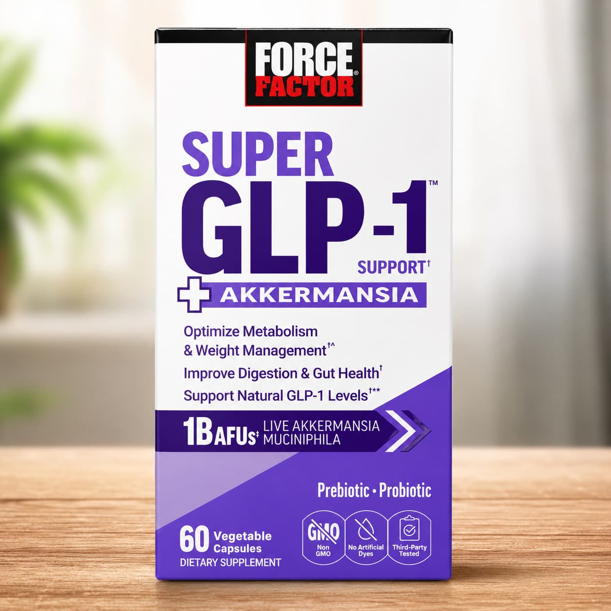 Force Factor Super GLP-1 Support + Akkermansia – 60 cápsulas. CR Suplementos Costa Rica