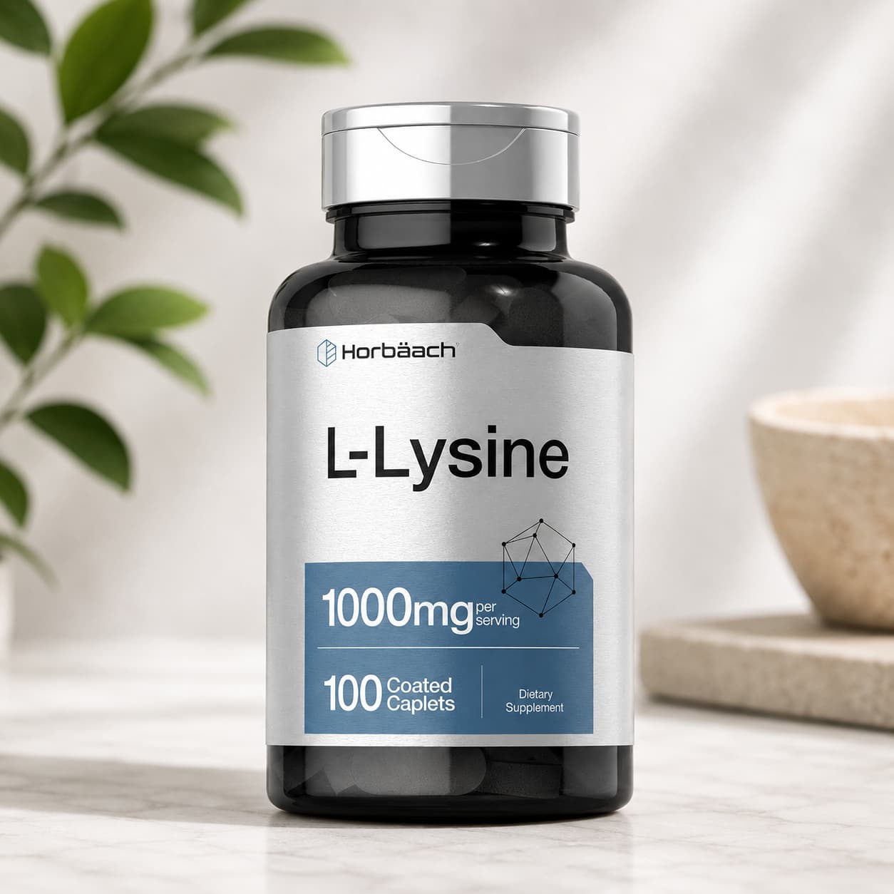 L-Lisina 1000 mg Horbäach – 100 tabletas frente