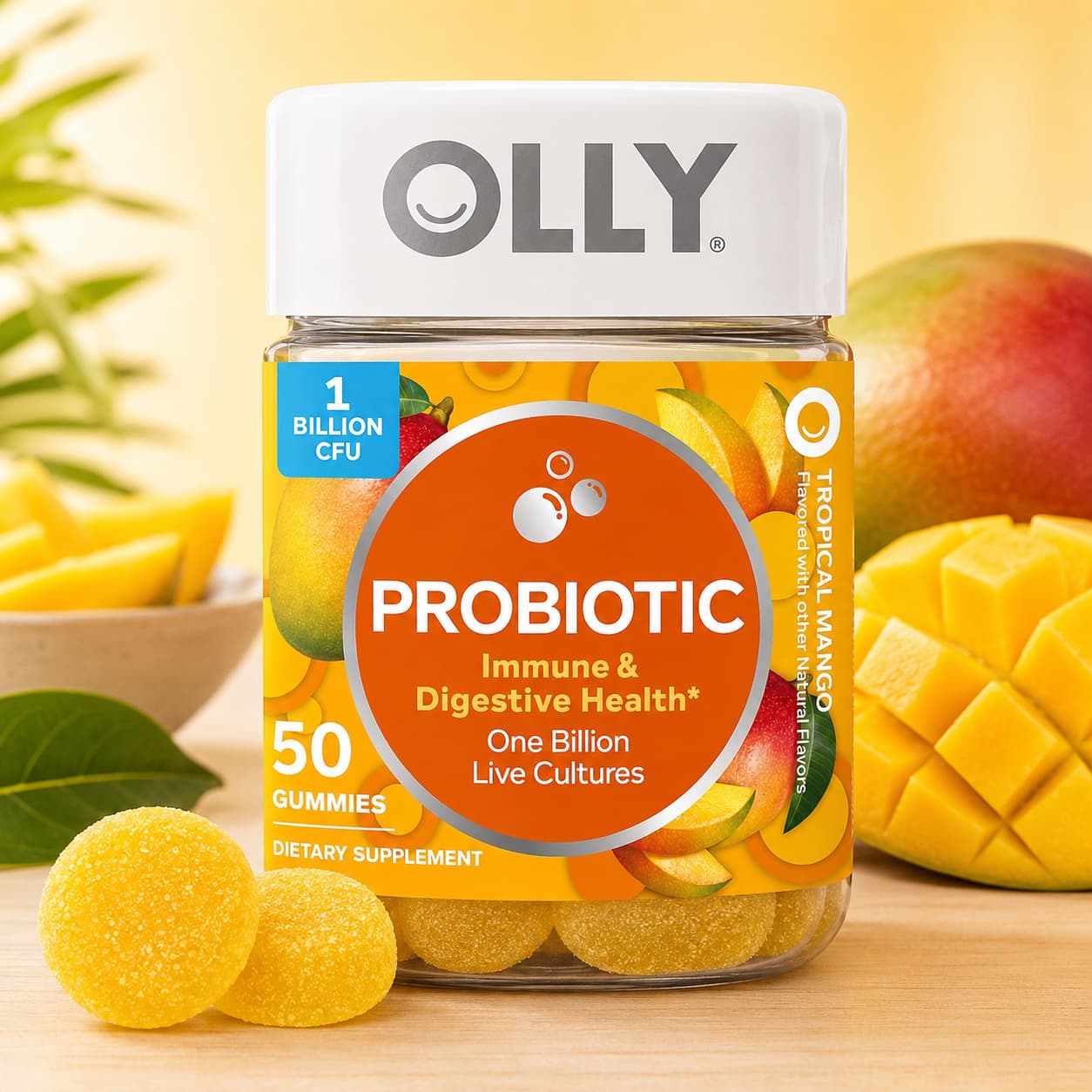 OLLY Probiotic – Probióticos para Salud Digestiva e Inmune, 50 Gomitas. CR Suplementos Costa Rica.