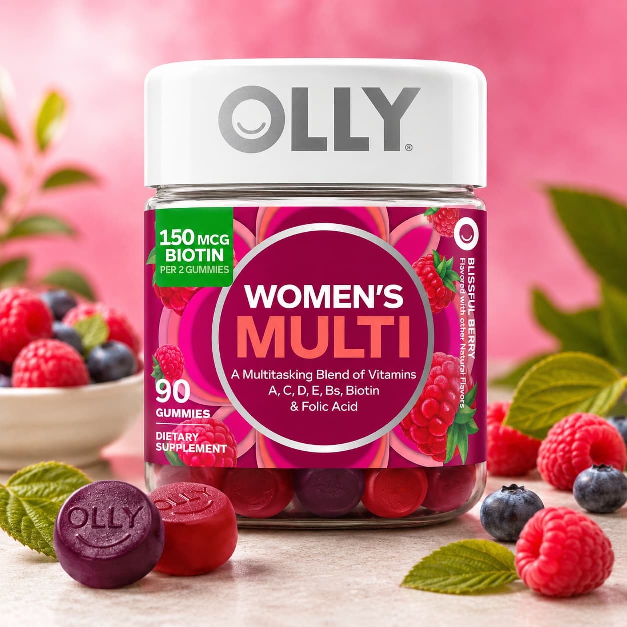 OLLY Women’s Multi – Multivitamínico para Mujer con Biotina y Ácido Fólico, 90 Gomitas. CR Suplementos Costa Rica.