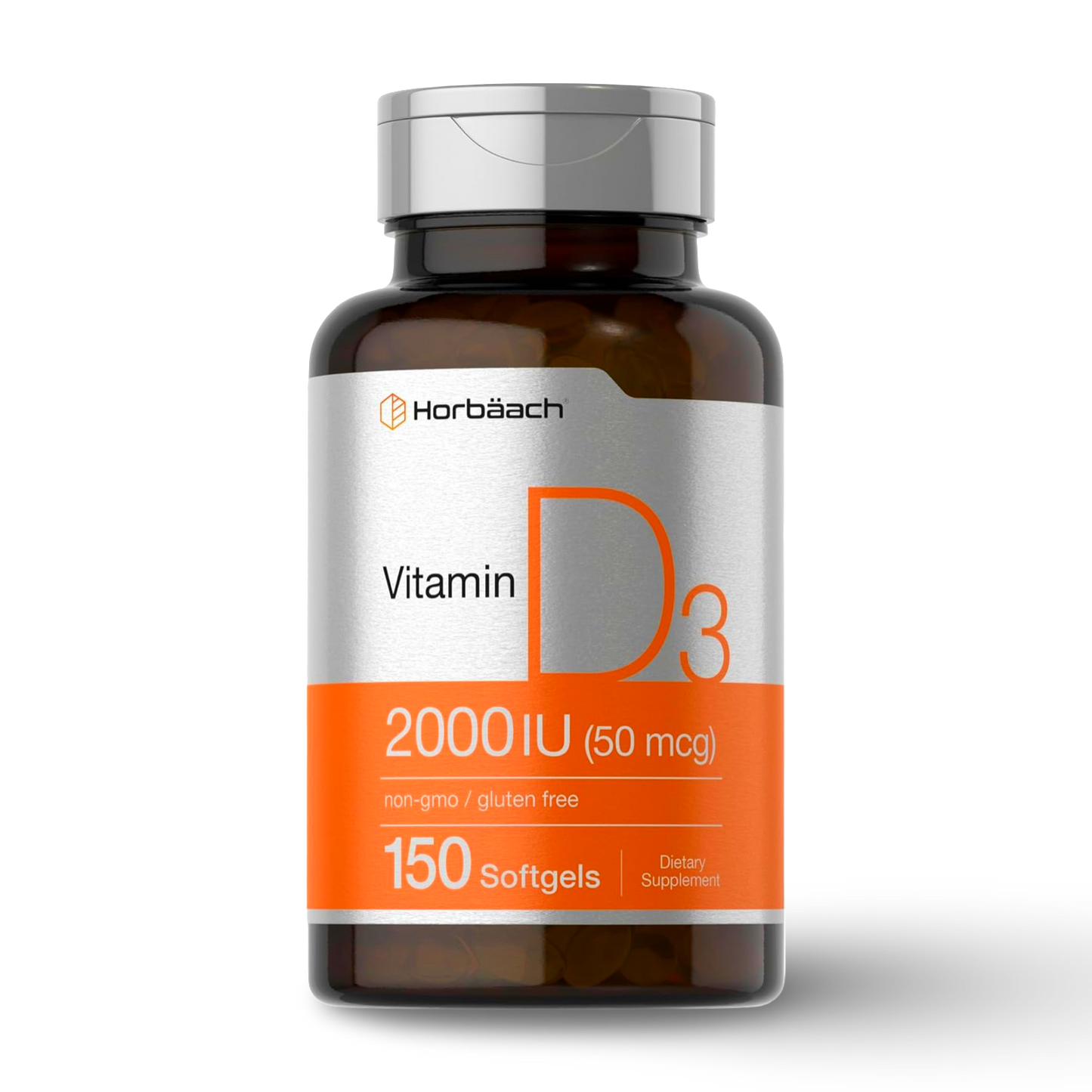 Horbaach Vitamina D3 2,000 IU – 150 Softgels | Alta Potencia y Pureza Garantizada