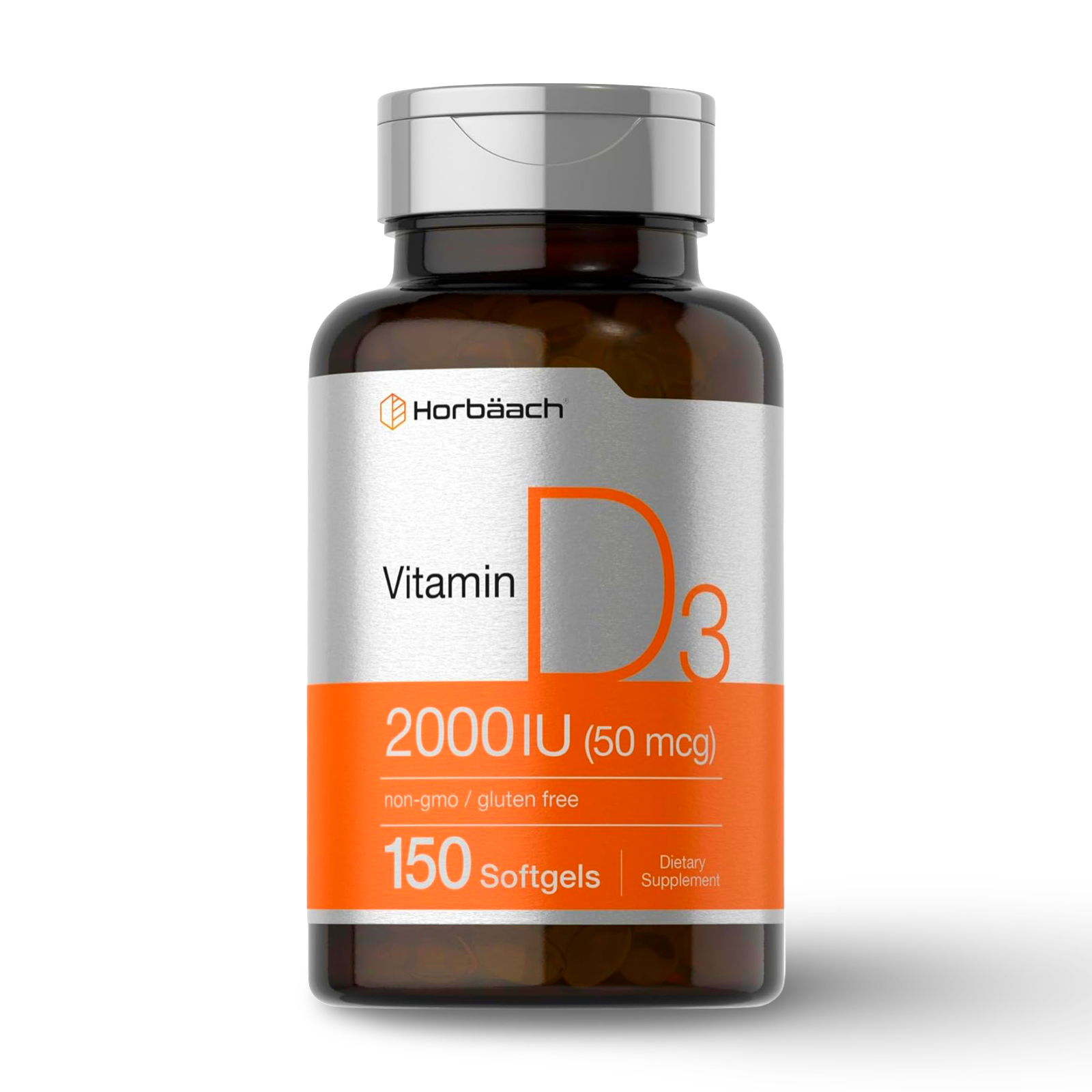 Horbaach Vitamina D3 2,000 IU – 150 Softgels | Alta Potencia y Pureza Garantizada