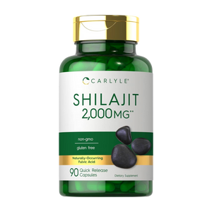 CARLYLE Shilajit para hombres y mujeres para apoyar la energía y la salud cerebral, 2,000 mg 90 caps. CR Suplementos Costa Rica