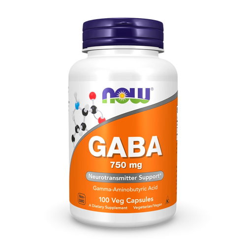 NOW Foods GABA (ácido gamma-aminobutírico) 750 mg, soporte para neurotransmisores, 100 cápsulas CR Suplementos Costa Rica