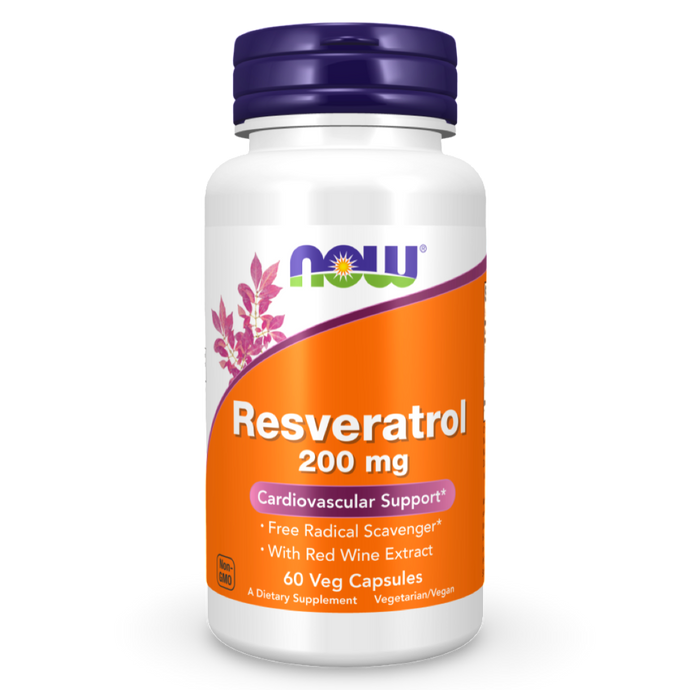 NOW Foods Resveratrol 200mg 60 caps. CR Suplementos Costa Rica