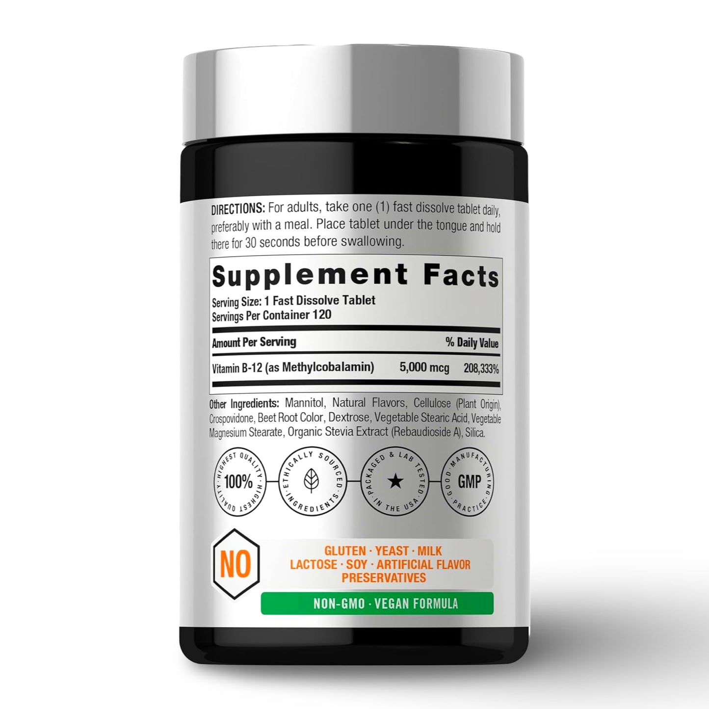 Ingredientes Vitamina B-12 sublingual 5,000 CR Suplementos Costa Rica