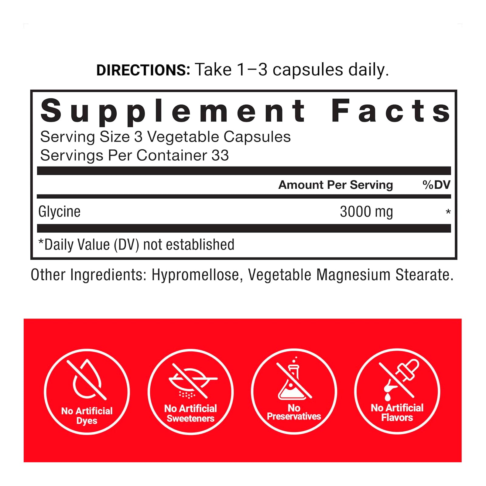 IngredientesForce Fctor Glicina 3000 mg 100 caps