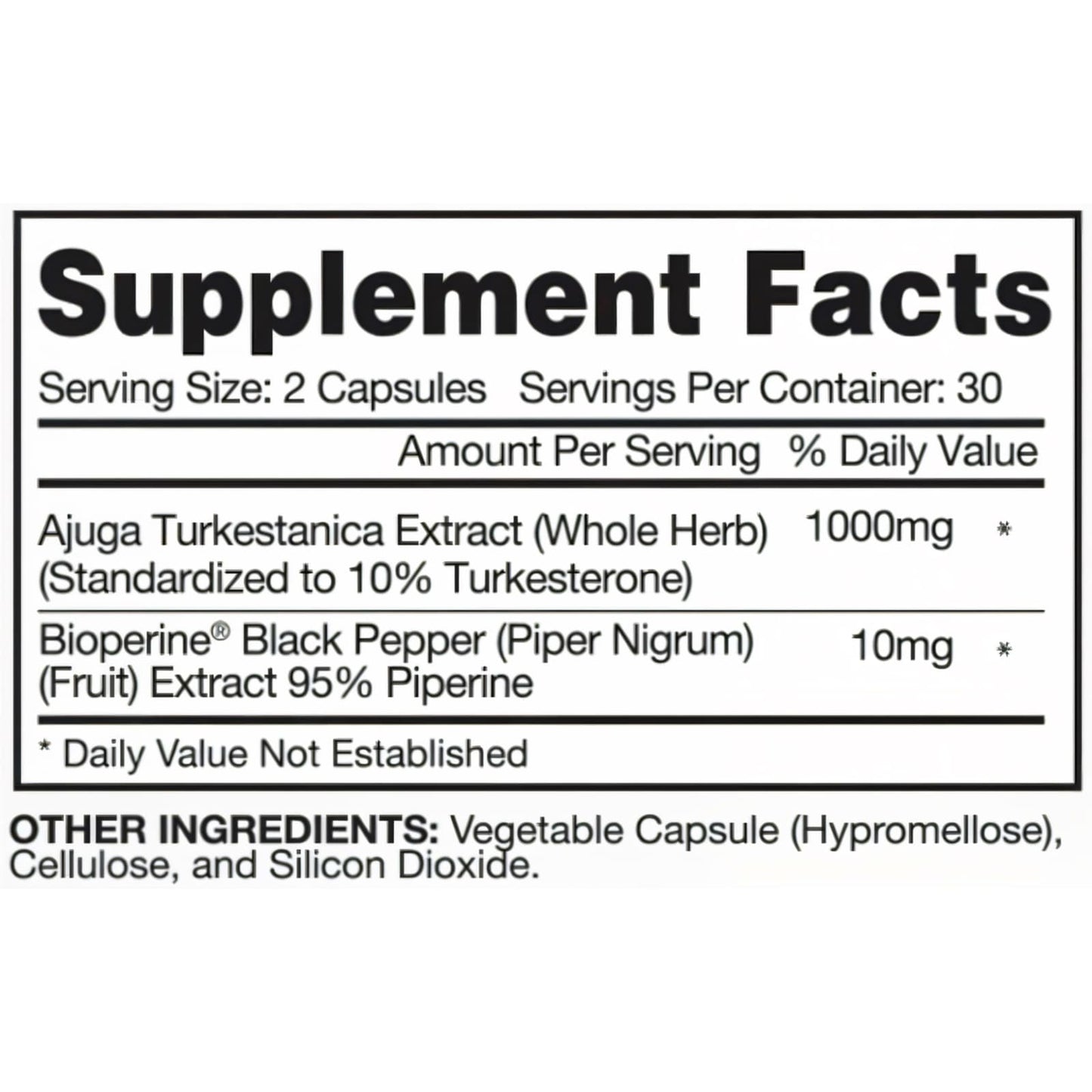 Ingredientes Turkesterone Gaspari Nutrition – Extracto de Ajuga Turkestanica (60 cápsulas)