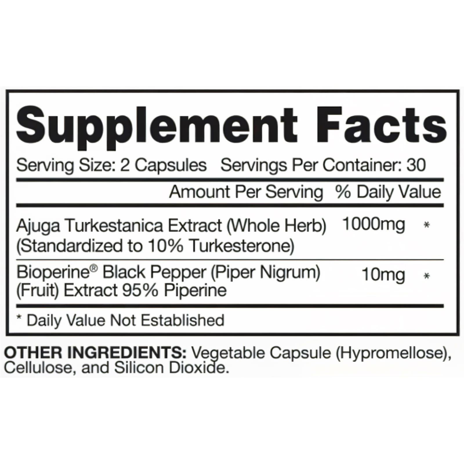 Ingredientes Turkesterone Gaspari Nutrition – Extracto de Ajuga Turkestanica (60 cápsulas)