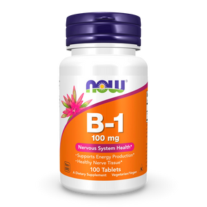 NOW Foods Vitamina B-1 Tiamina 100mg 100 tabletas. CR Suplementos Costa Rica