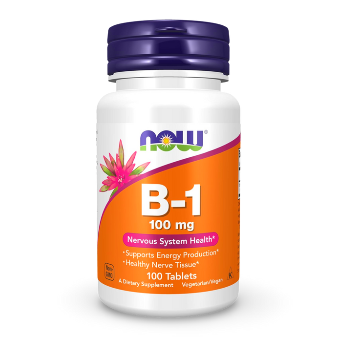 NOW Foods Vitamina B-1 Tiamina 100mg 100 tabletas. CR Suplementos Costa Rica
