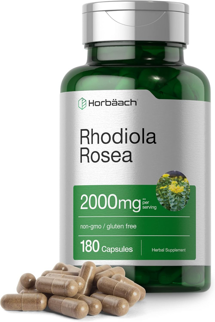 Horbäach Rhodiola Rosea 2000mg | 180 cápsulas | Non-GMO, Libre de Gluten CR Suplementos Costa Rica
