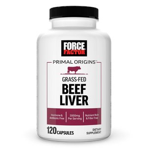 Hígado de Res Grass-Fed 3000 mg – Force Factor Primal Origins (120 Cápsulas). CR Suplementos Costa Rica.