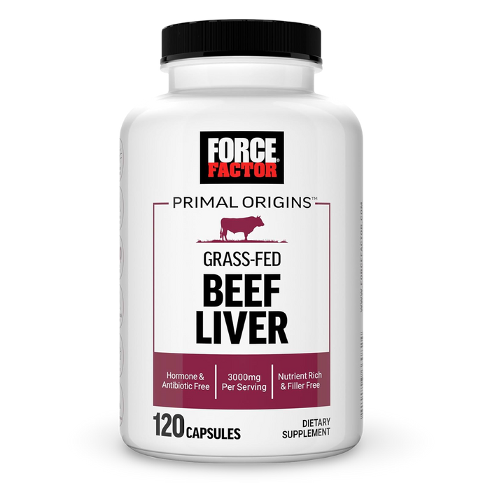 Hígado de Res Grass-Fed 3000 mg – Force Factor Primal Origins (120 Cápsulas). CR Suplementos Costa Rica.