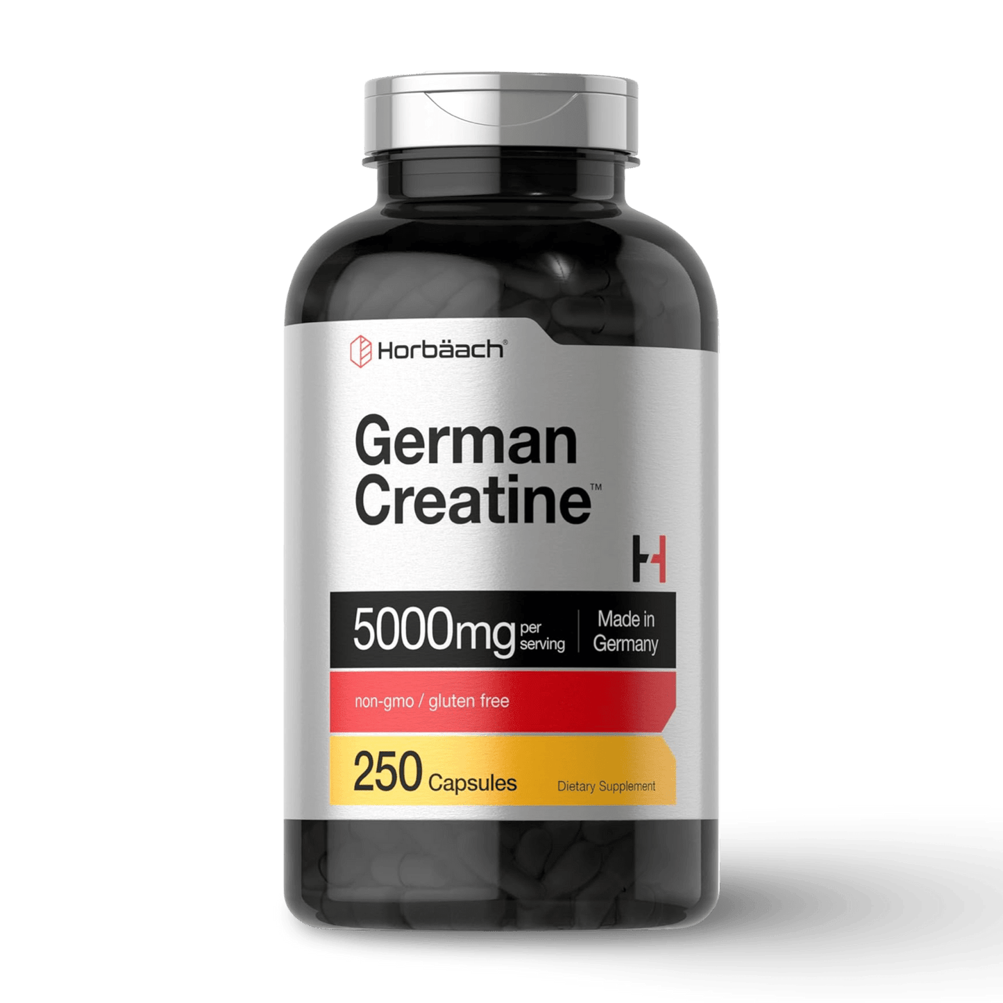 Creatina Alemana Horbäach 5000 mg – Creapure® – 250 Cápsulas – 99.9% Pura (Made in Germany) - CR Suplementos Costa Rica