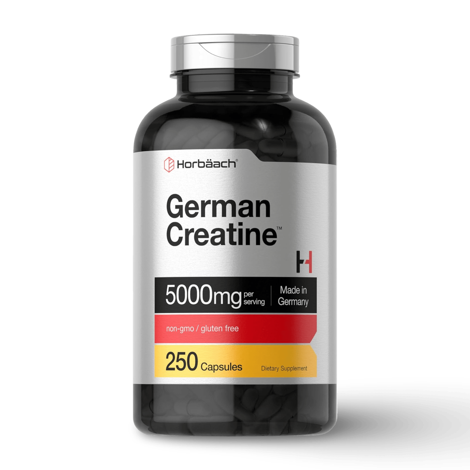 Creatina Alemana Horbäach 5000 mg – Creapure® – 250 Cápsulas – 99.9% Pura (Made in Germany) - CR Suplementos Costa Rica