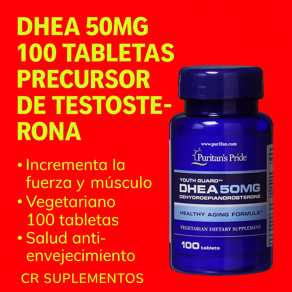 DHEA 50mg 100 tabletas. Precursor de Testosterona. - CR Suplementos Costa Rica