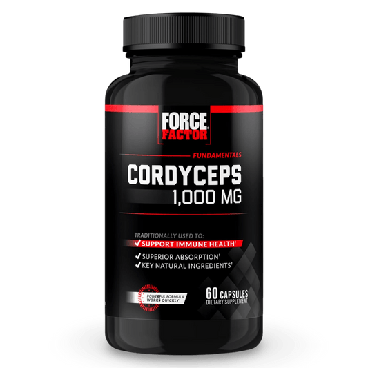Force Factor Cordyceps 1000mg 60 caps,mejorar la vitalidad, con BioPerine rápida absorción. - CR Suplementos Costa Rica