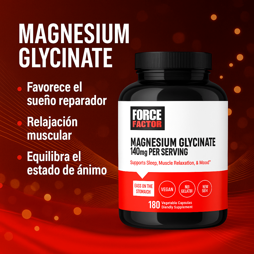Force Factor Glicinato de Magnesio 140mg 180 cápsulas. Envío a todo el país 🇨🇷 - CR Suplementos Costa Rica