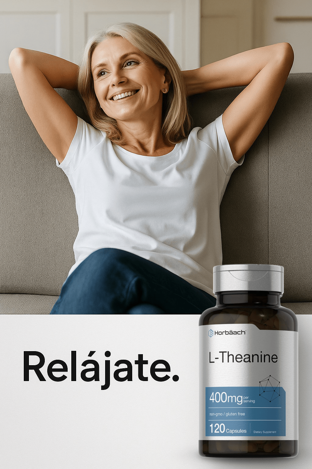 L - Theanine 400 mg – Horbäach 120 cápsulas. Envío a todo el país 🇨🇷 - CR Suplementos Costa Rica