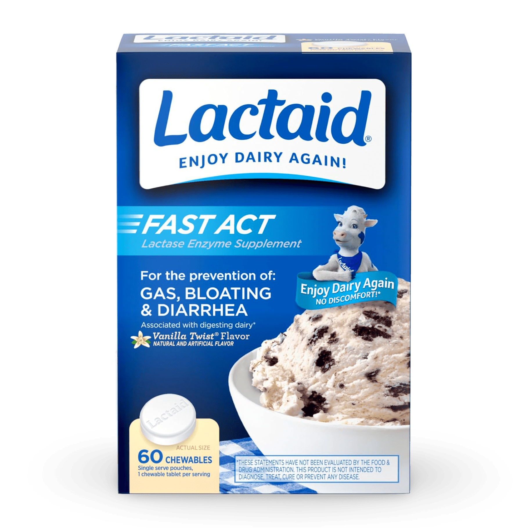 Lactaid Original MASTICABLE para el Alivio de la Intolerancia a la Lactosa 60 masticables. Envío a todo el país 🇨🇷 - CR Suplementos Costa Rica