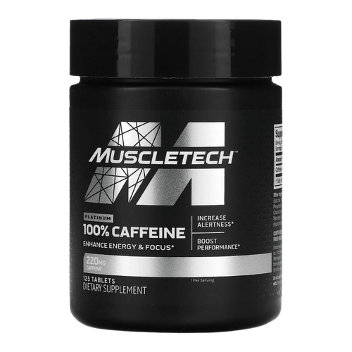 Muscletech Cafeína 125 tabletas 220mg. Suplemento Energizante Natural. Envío todo Costa Rica - CR Suplementos Costa Rica