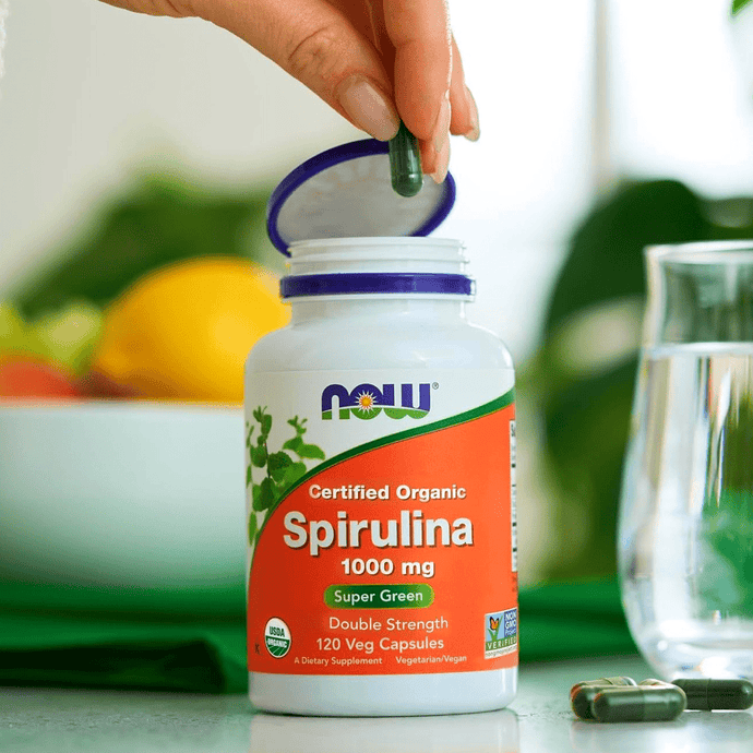 Now Foods Spirulina Orgánica Certificada Doble Potencia 3,000 mg 120 tabs. Envío todo Costa Rica - CR Suplementos Costa Rica