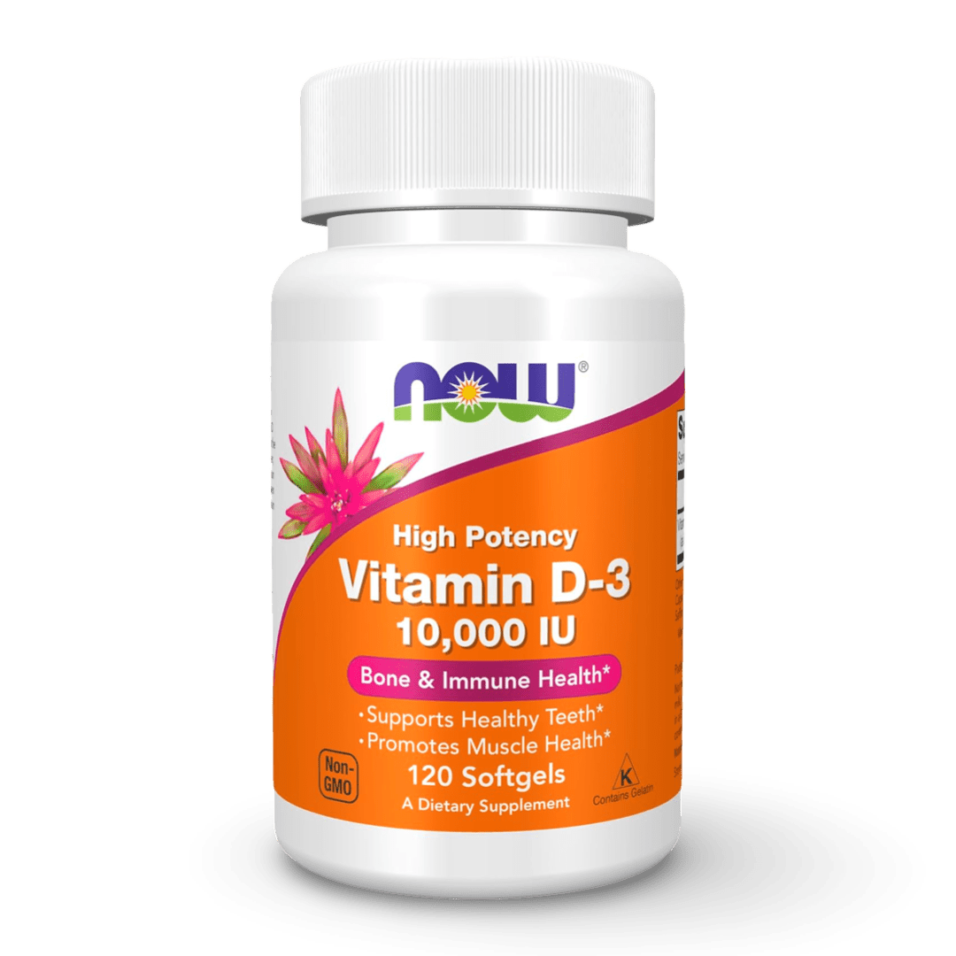 NOW Foods Vitamina D - 3 / 10,000 UI / 120 cápsulas. Envío todo Costa Rica - CR Suplementos Costa Rica