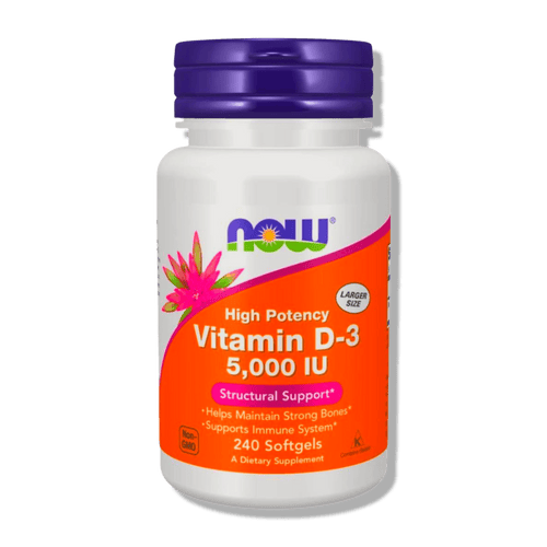 NOW Foods Vitamina D - 3 / 5,000 UI / 240 cápsulas. Envío todo Costa Rica - CR Suplementos Costa Rica