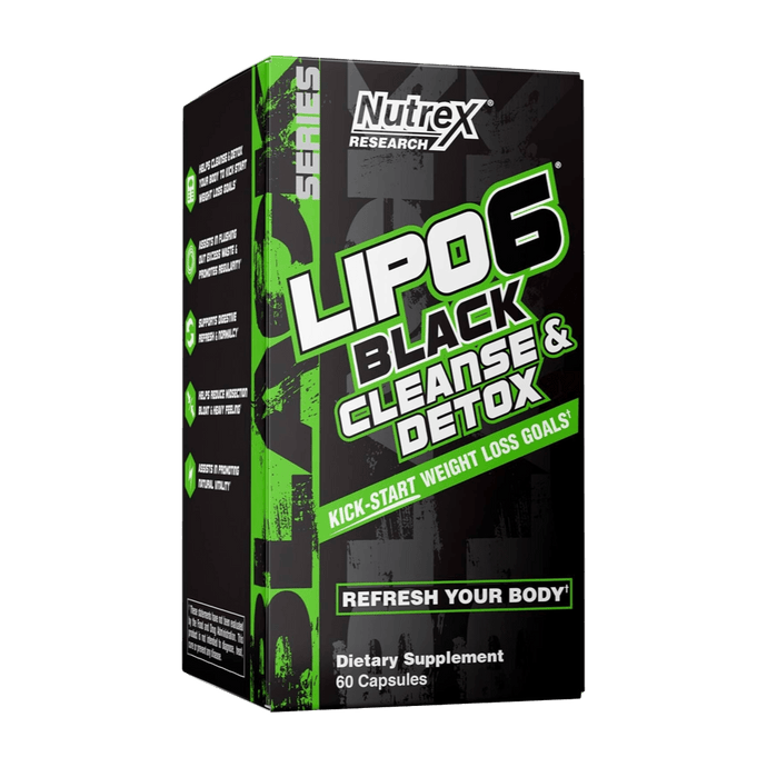 Nutrex Research Lipo - 6 Black Cleanse & Detox Limpieza, desintoxicación y salud digestiva | 60 caps. - CR Suplementos Costa Rica