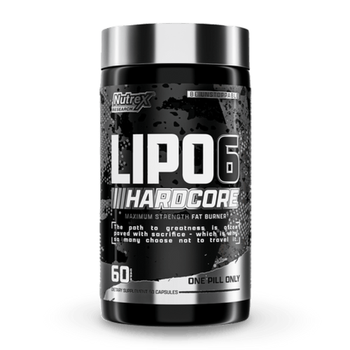 Nutrex Research Lipo - 6 Hardcore Suplemento de pérdida de peso, supresor del apetito, píldoras dietéticas, cápsulas quemagrasa, 60 unidades - CR Suplementos Costa Rica