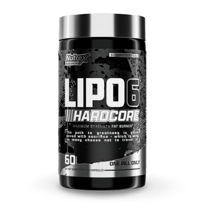 Nutrex Research Lipo - 6 Hardcore Suplemento de pérdida de peso, supresor del apetito, píldoras dietéticas, cápsulas quemagrasa, 60 unidades - CR Suplementos Costa Rica