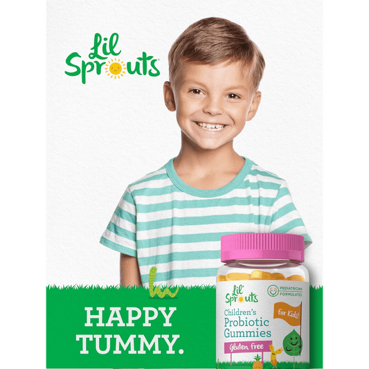 Probiótico para niños Carlyle | 60 gomitas | Sabor tropical | Suplemento vegano, sin OGM y sin gluten | de Lil' Sprouts - CR Suplementos Costa Rica