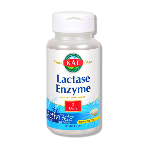 KAL Enzima lactasa 250 mg | Apoyo a la digestión saludable para la intolerancia a la lactosa | 60 cápsulas